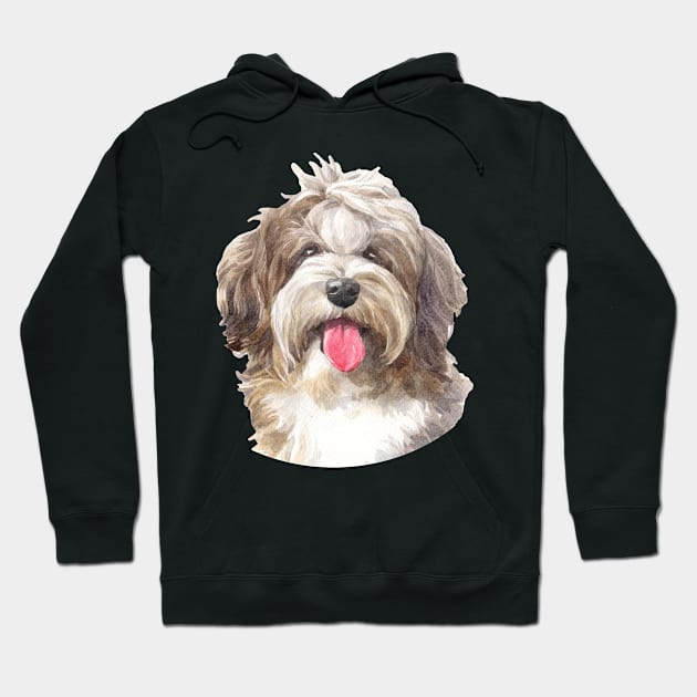 Chocolate Havanese Watercolor Art Hoodie by doglovershirts